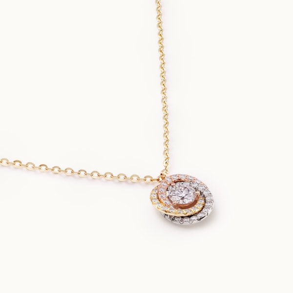 Trinity pendant, brilliant-cut diamond, paved White gold, yellow gold, rose gold