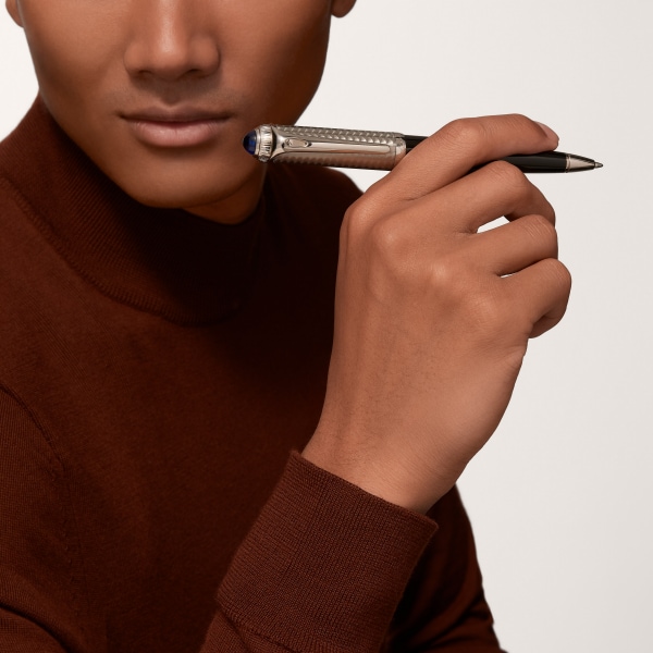 R de Cartier ballpoint pen Engraved metal, composite, palladium finish