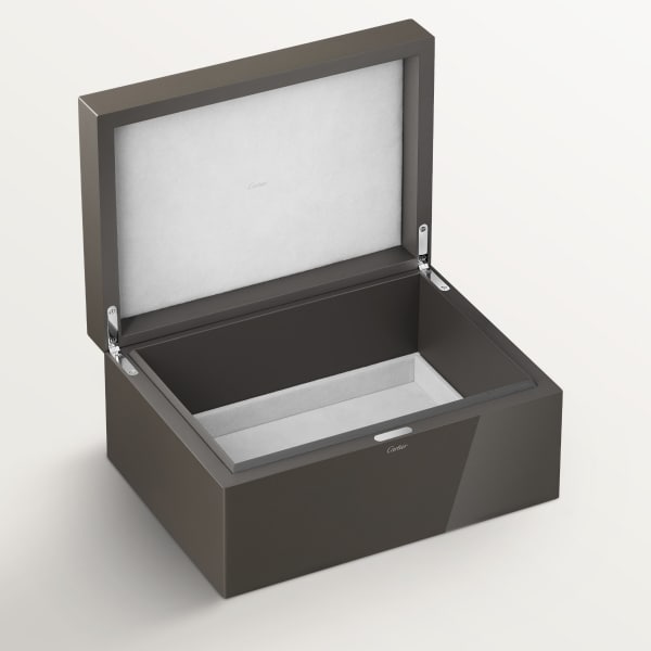 Santos de Cartier three watch and cufflink box Lacquered wood