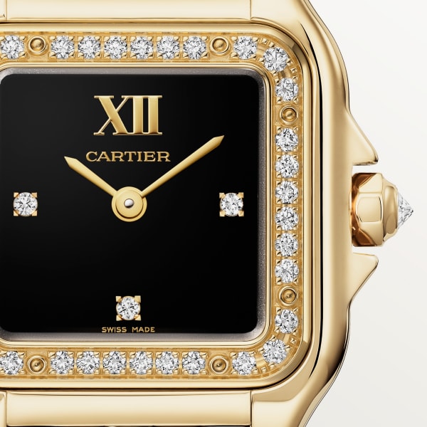 Panthère de Cartier watch, small model Small model, quartz movement, yellow gold, diamonds