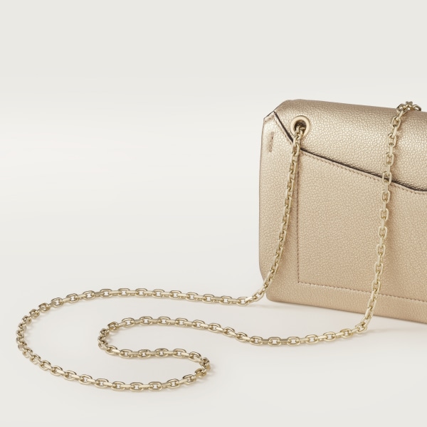 Chain pouch, Panthère de Cartier Golden metallic calfskin, golden finish