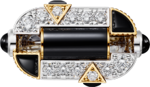 Géométrie & Contrastes ring, onyx, paved Yellow gold, white gold, onyx, diamonds