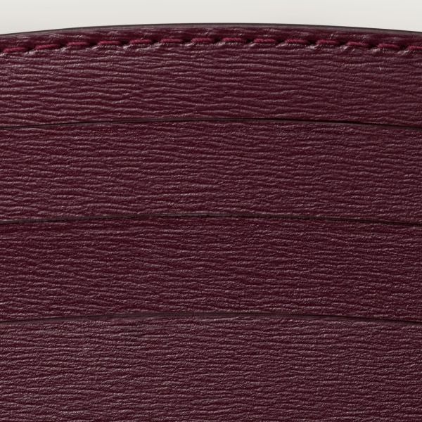Card holder, Panthère C Grape calfskin, embossed Cartier signature motif, golden finish