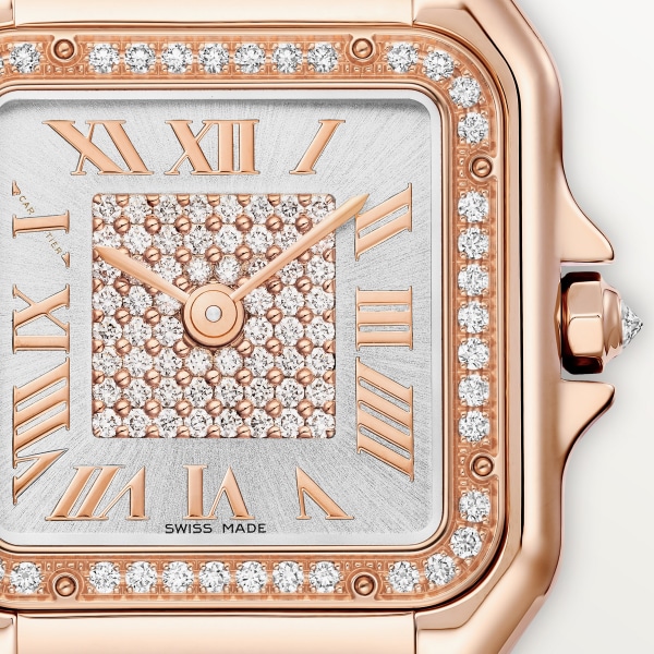 Panthère de Cartier watch Medium model, quartz, rose gold, diamonds
