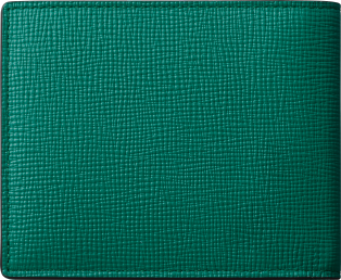 Cartier Losange系列6信用卡短夹 草绿色粒纹小牛皮，镀钯饰面和草绿色珐琅