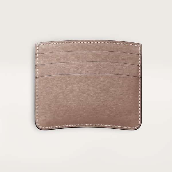 Simple card holder, Panthère C de Cartier Clay-coloured grained calfskin, golden finish
