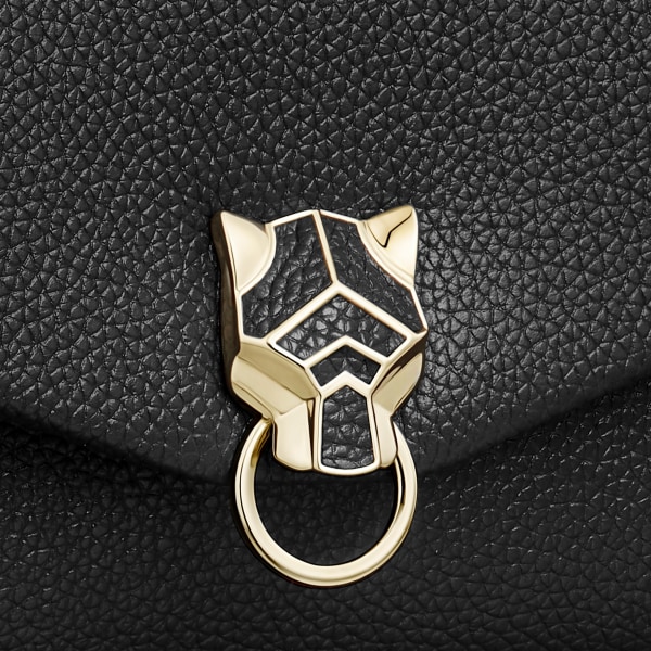 Nano Bag, Panthère Graphique Black grained calfskin, golden finish