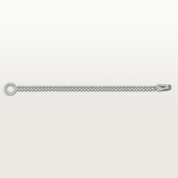 Agrafe bracelet, brilliant-cut diamonds, paved  White gold, diamonds
