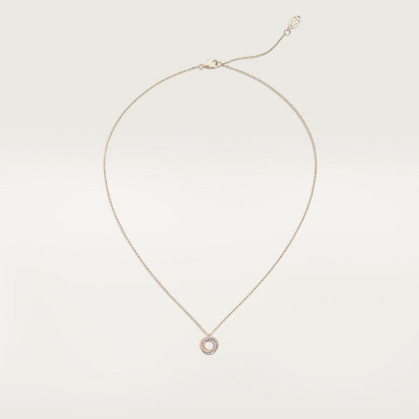 Trinity necklace, paved White gold, yellow gold, rose gold