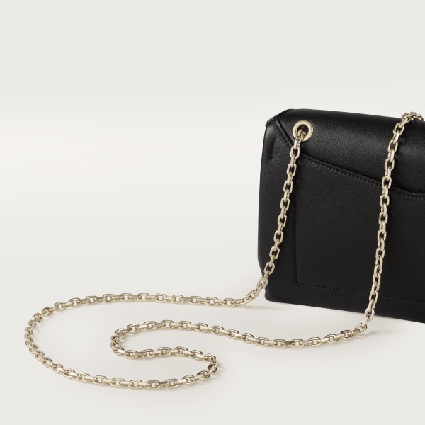 Chain pouch, Panthère de Cartier Black calfskin, golden finish