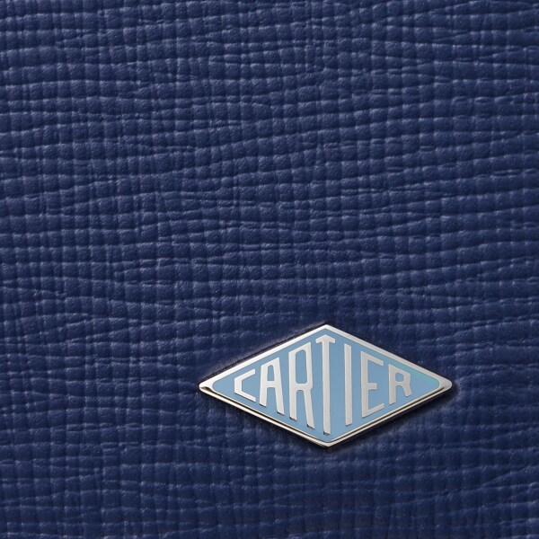 Four-credit card holder, Cartier Losange Deep blue calfskin, palladium finish and enamel
