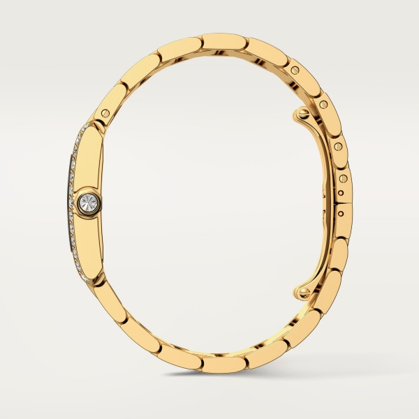 Tank Française watch Medium model, quartz movement, yellow gold, diamonds