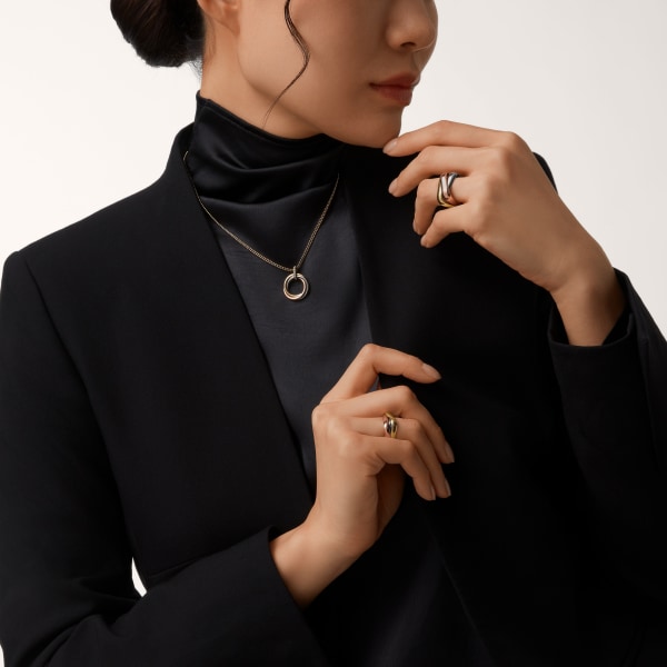 Trinity necklace, medium model, diamonds White gold, yellow gold, rose gold, diamonds