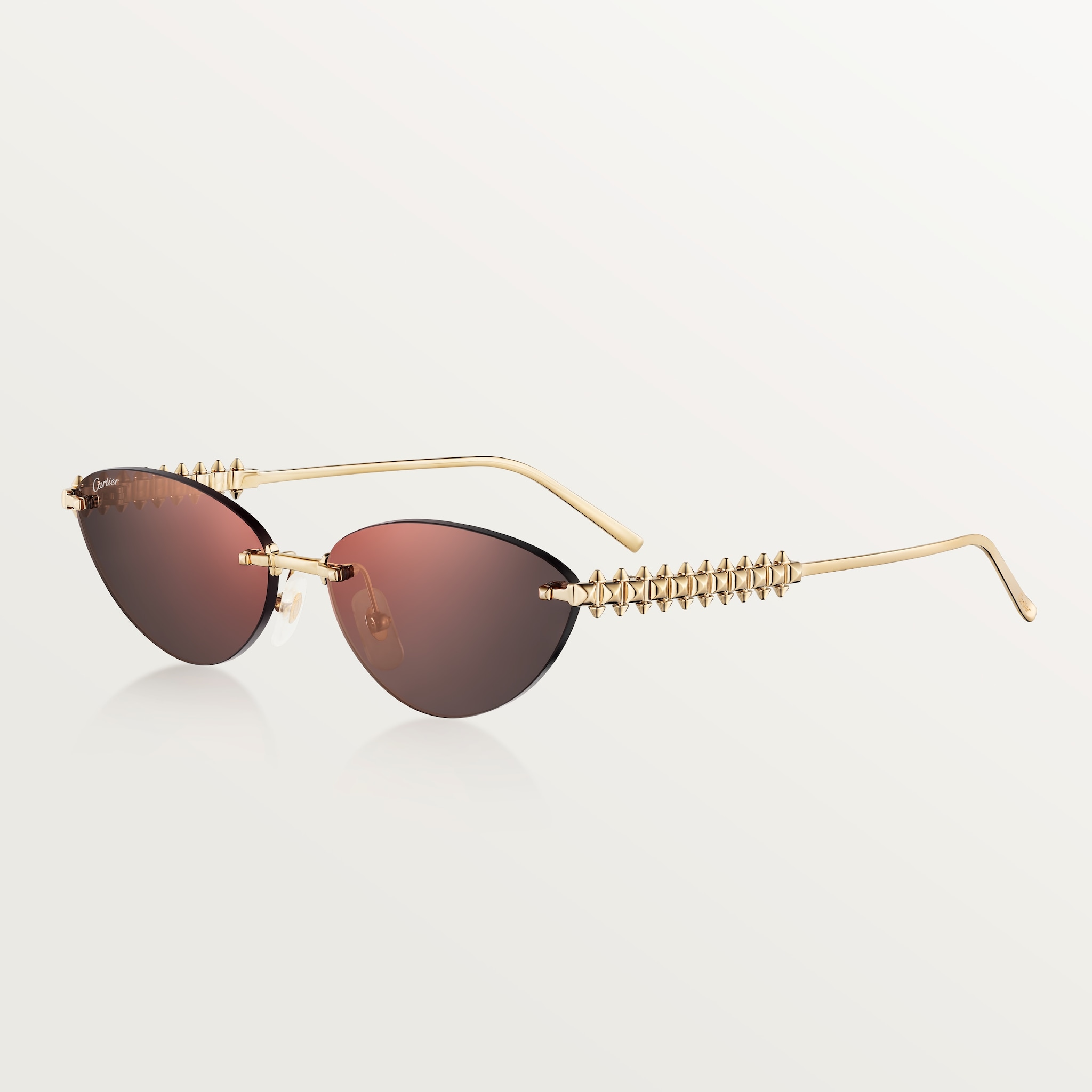 Clash de Cartier SunglassesSmooth golden-finish metal, grey lenses