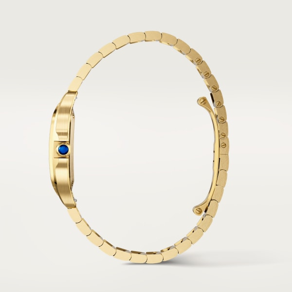 Santos de Cartier watch Small model, quartz movement, yellow gold, interchangeable metal and leather straps