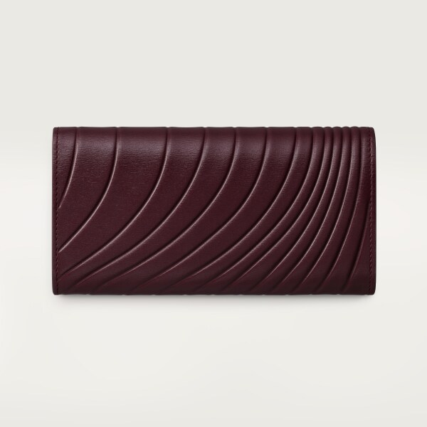 Wallet, Panther C Grape calfskin, embossed Cartier signature motif, golden finish