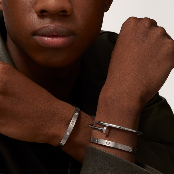 Love bracelet, classic model, brushed  White gold, brushed finish