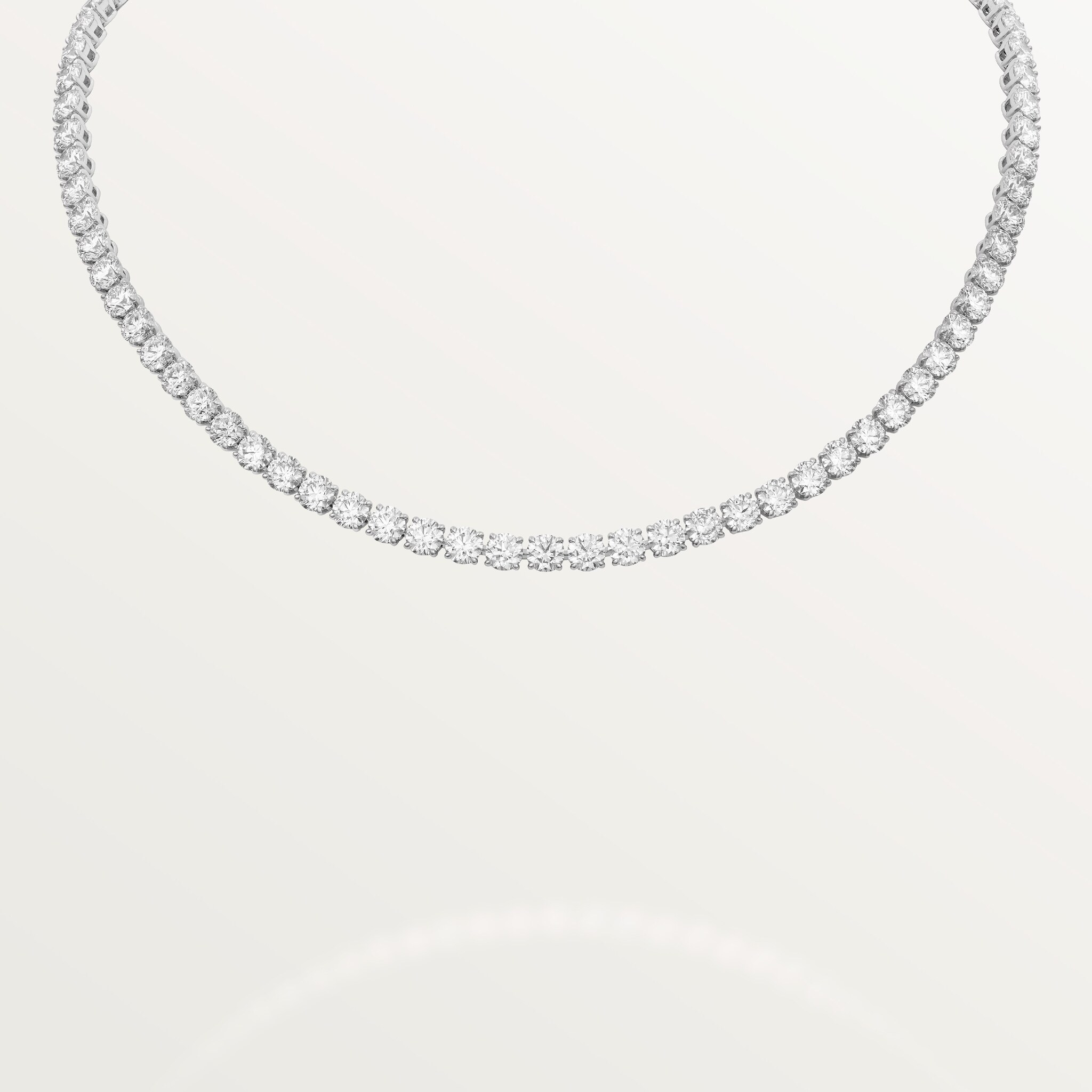 Essential Lines necklace, brilliant-cut diamonds Platinum, diamonds
