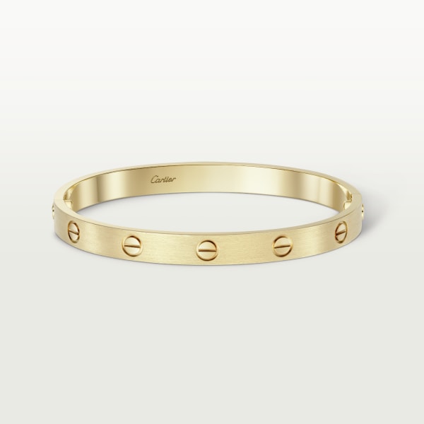 Love bracelet, classic model, brushed  Yellow gold, brushed finish