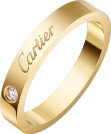 C de Cartier wedding ring, 3 mm width, 1 diamond Yellow gold, diamond