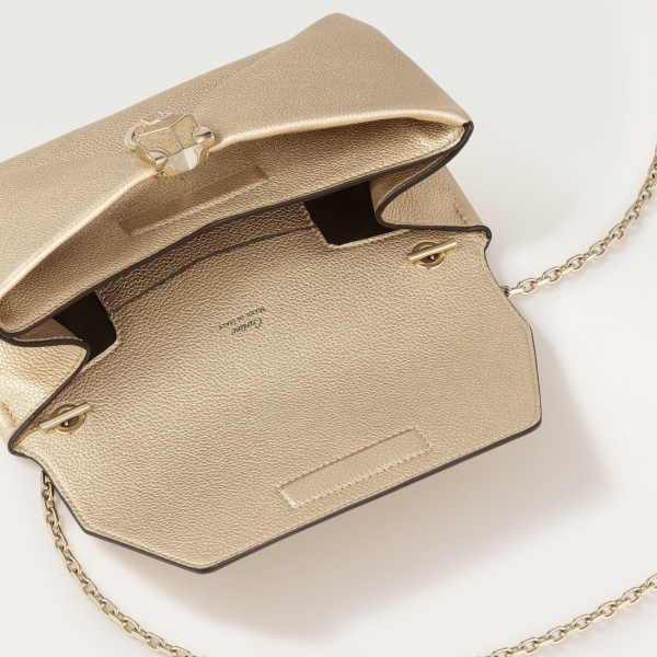 Chain pouch, Panthère de Cartier Golden metallic calfskin, golden finish