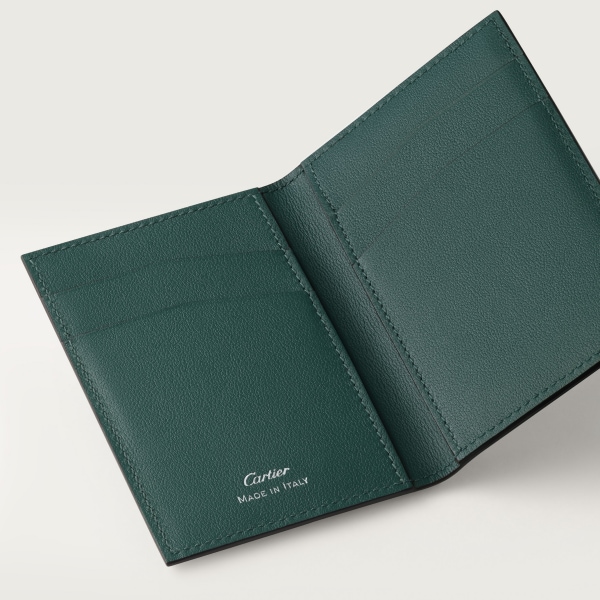 Four-credit card holder, Cartier Losange Shadow Pine green and green calfskin