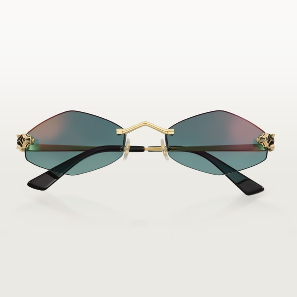 Panthère de Cartier sunglasses Smooth golden-finish metal, graduated green lenses