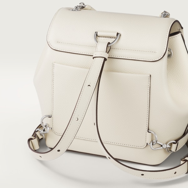Backpack, Panthère Graphique de Cartier Salt white grained calfskin, palladium finish