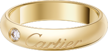 C de Cartier wedding ring, 4 mm width, 1 diamond Yellow gold, diamond