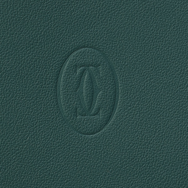 6 credit card compact wallet, Must de Cartier Pine green calfskin, palladium finish