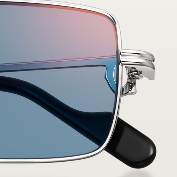 Panthère de Cartier, Sunglasses Smooth platinum-finish metal, light blue lenses