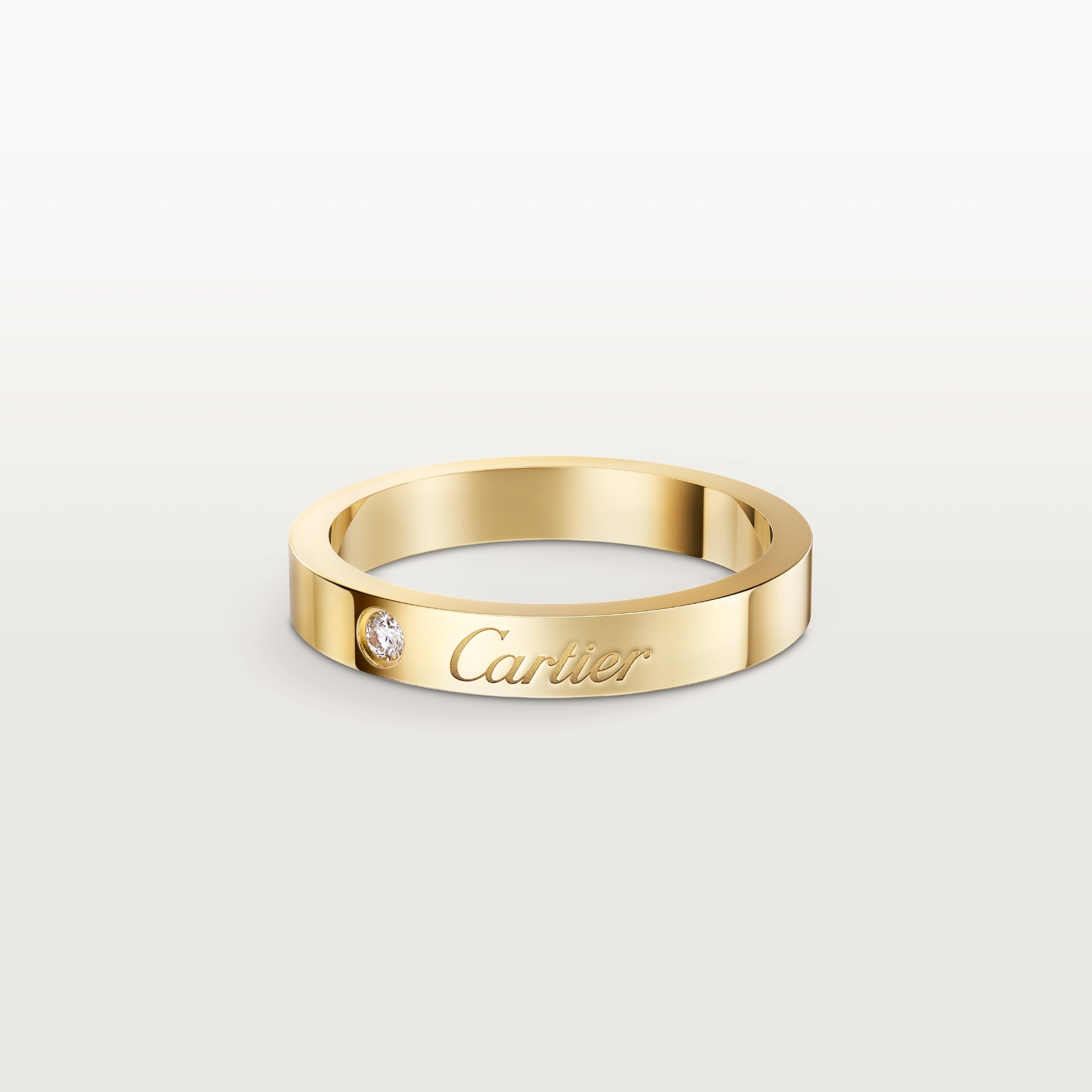 C de Cartier wedding ring, width 3 mm, 1 diamondYellow gold, diamond