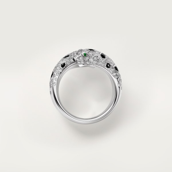 Panthère de Cartier ring White gold, diamonds, onyx, emeralds
