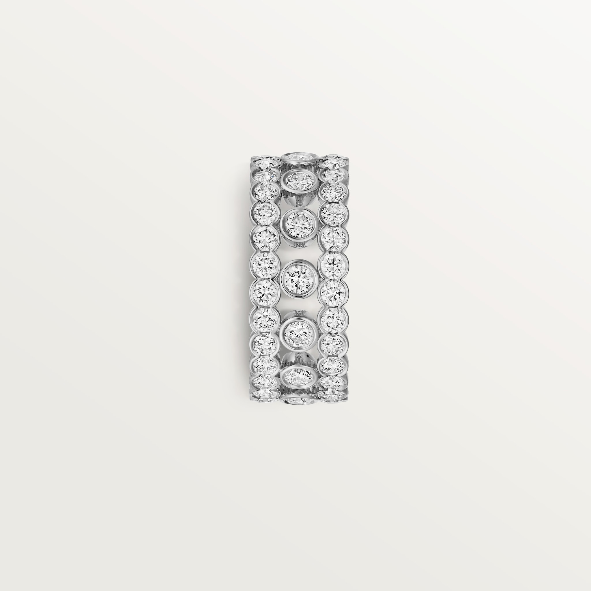 Broderie de Cartier ring, triple row, diamondsWhite gold, diamonds