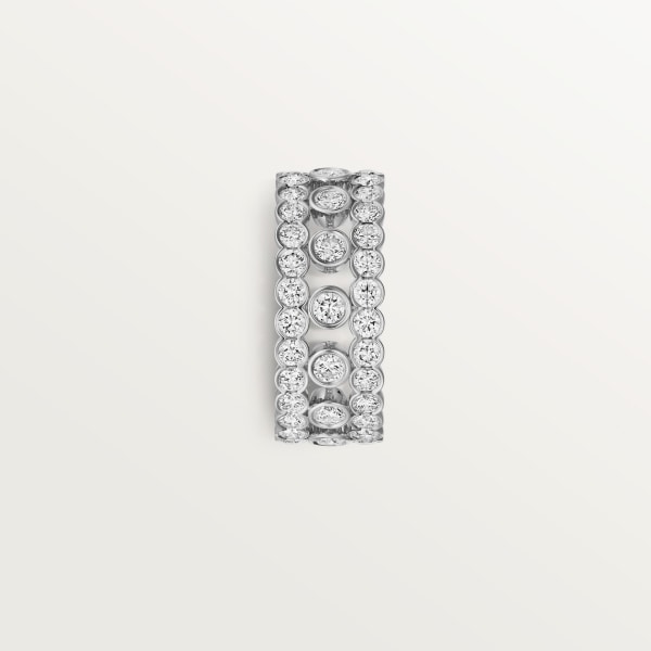 Broderie de Cartier ring, triple row, diamonds White gold, diamonds