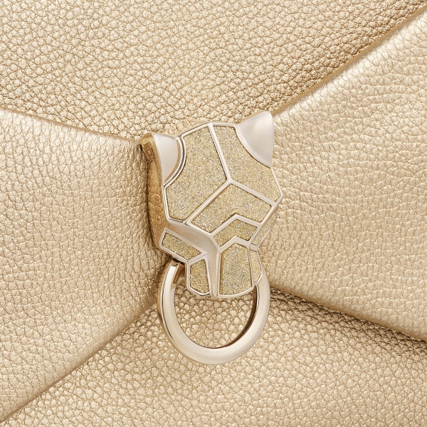 Chain pouch, Panthère de Cartier Golden metallic calfskin, golden finish