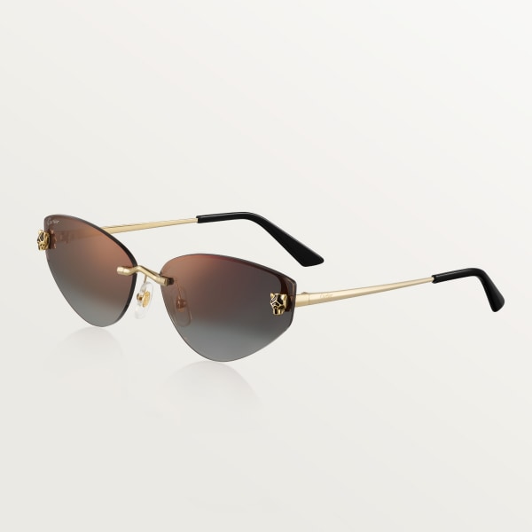 Panthère de Cartier sunglasses Smooth golden-finish metal, graduated grey lenses