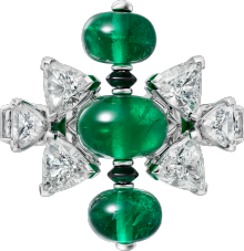 En Équilibre ring, emerald, paved White gold, onyx, emeralds, diamonds