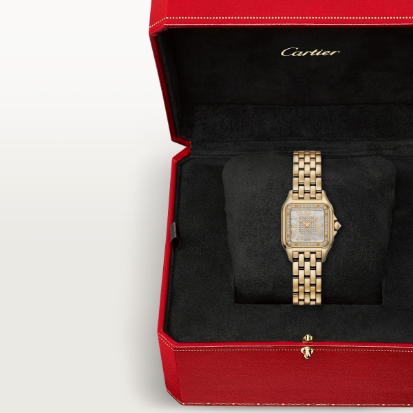 Panthère de Cartier watch, small model Small model, quartz, yellow gold, diamonds