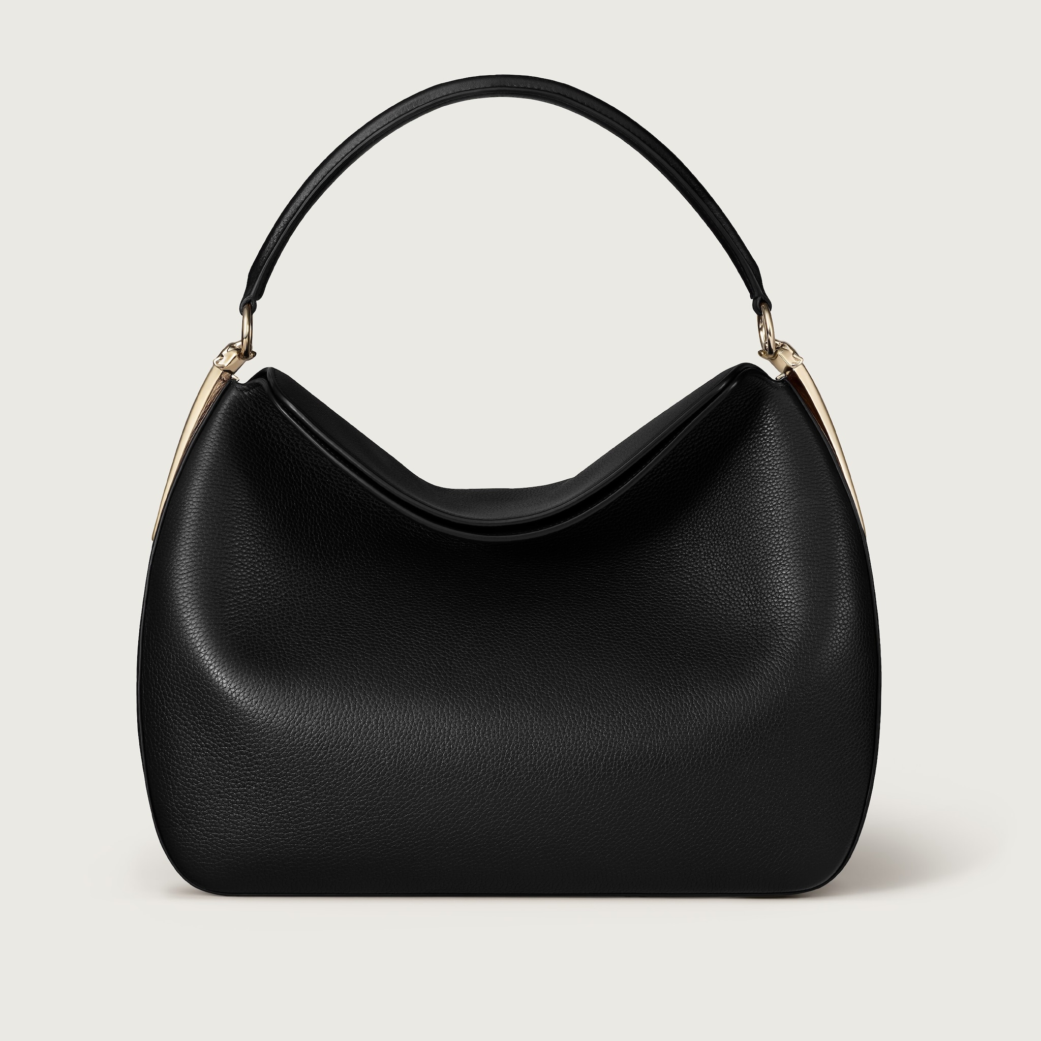 Medium model hobo bag, Panthère DoubleGrained black calfskin