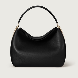 Medium model hobo bag, Panthère Double Grained black calfskin