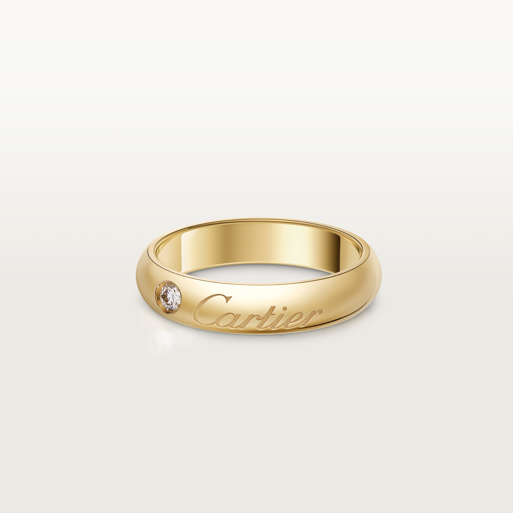 C de Cartier wedding ring, 4 mm width, 1 diamondYellow gold, diamond