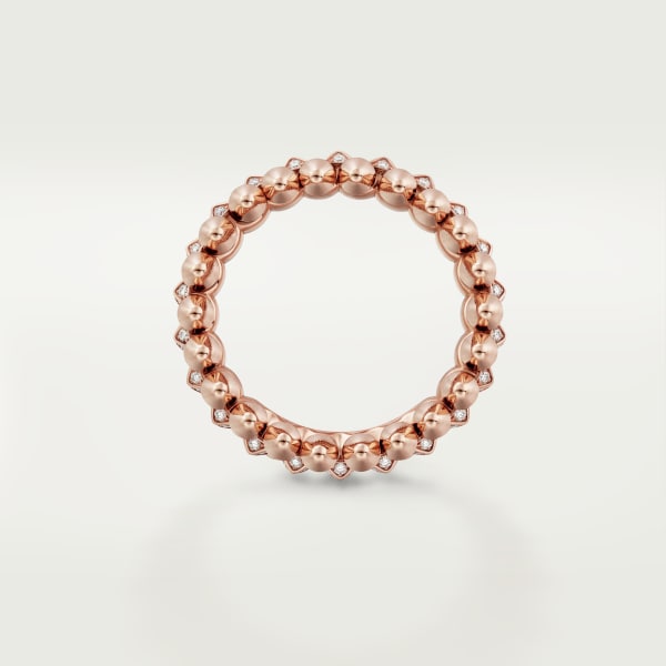 Clash de Cartier ring, small model, paved Rose gold, diamonds