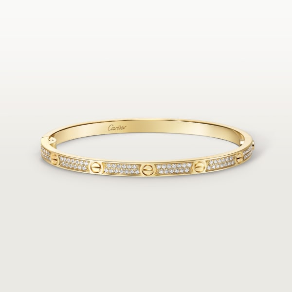 Love bracelet, small model, paved Yellow gold, diamonds