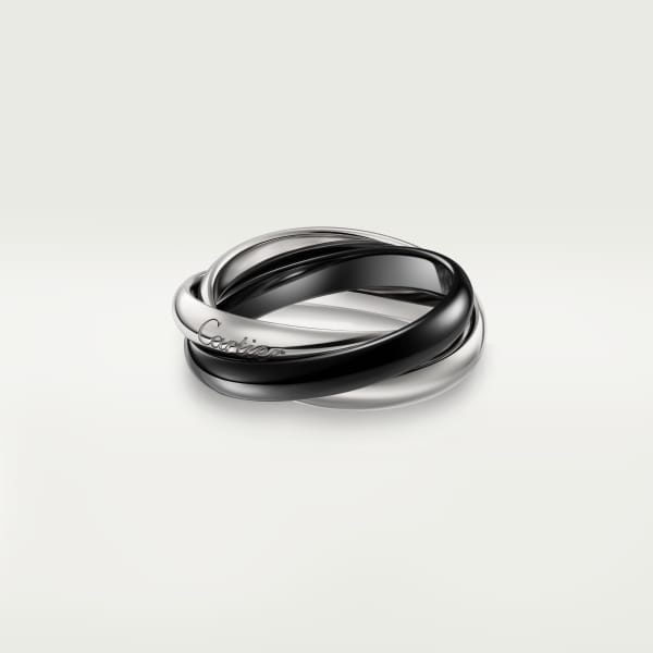 Classic Trinity ring in ceramic White gold, ceramic