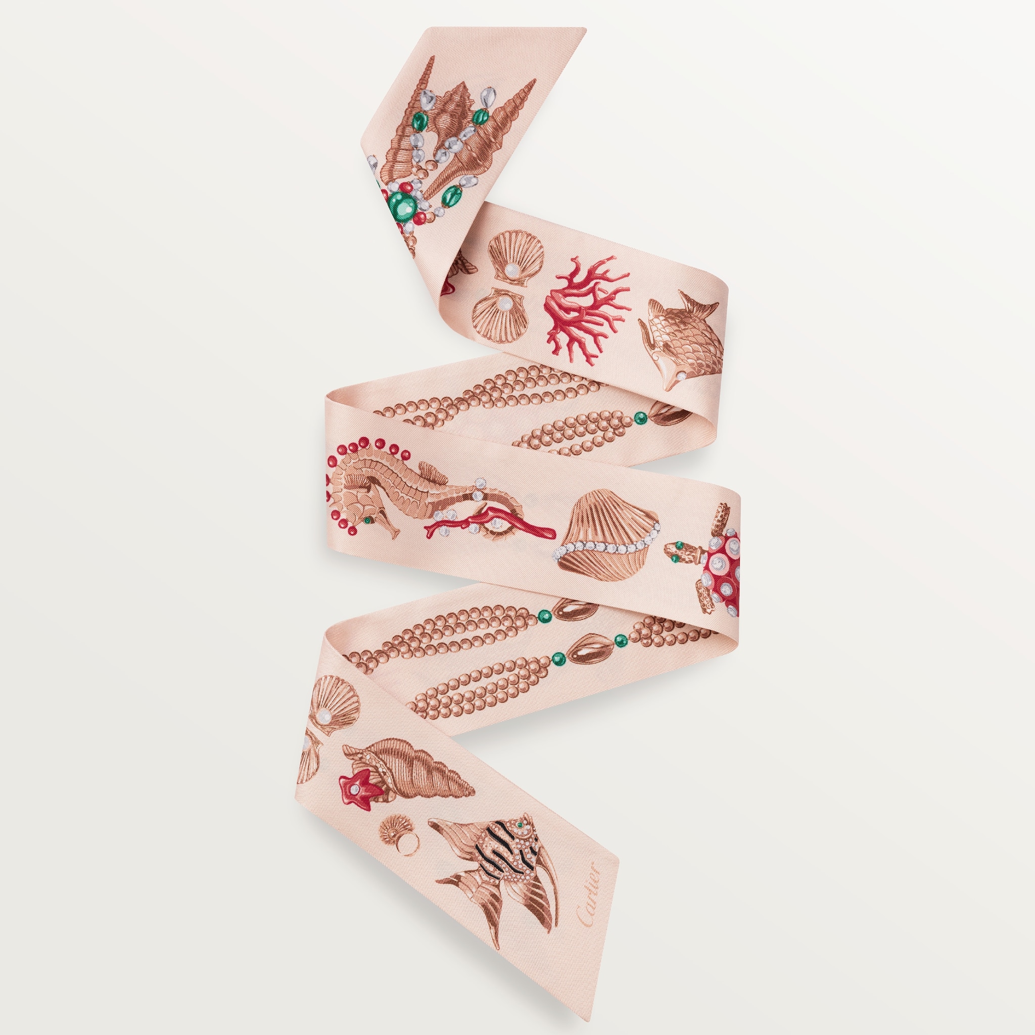 Bandeau, Precious divingCord beige silk twill