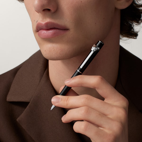 Panthère de Cartier ballpoint pen Small model, black lacquer, palladium finish