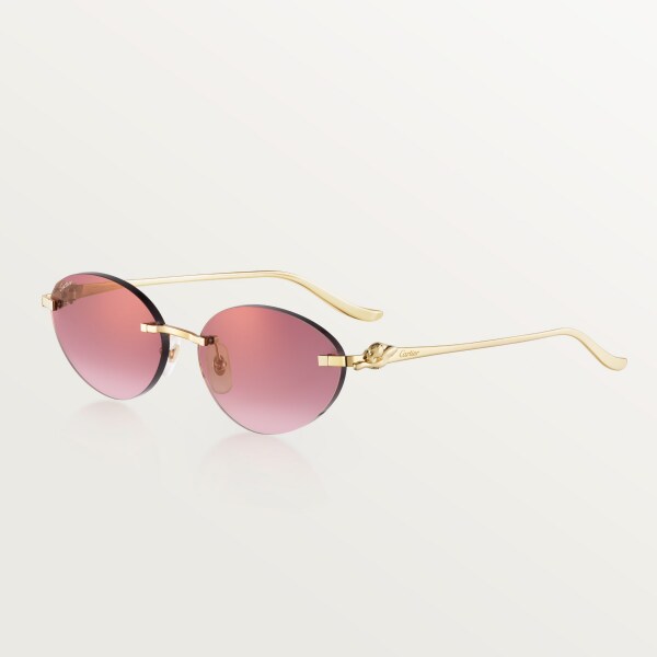 Panthère de Cartier, Sunglasses Smooth golden-finish metal, burgundy lenses