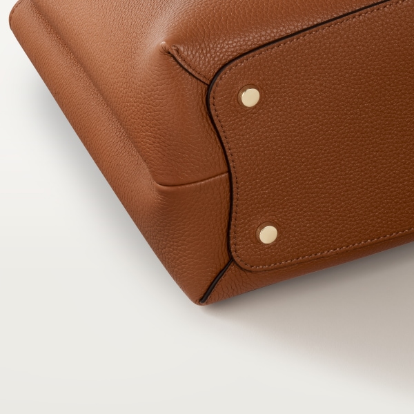 Medium model handle bag, Panthère de Cartier Caramel grained calfskin