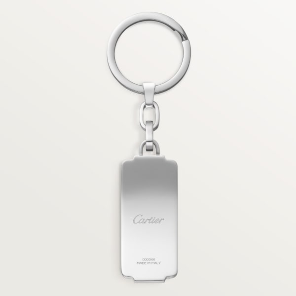 Santos de Cartier keyring Stainless steel and black lacquer